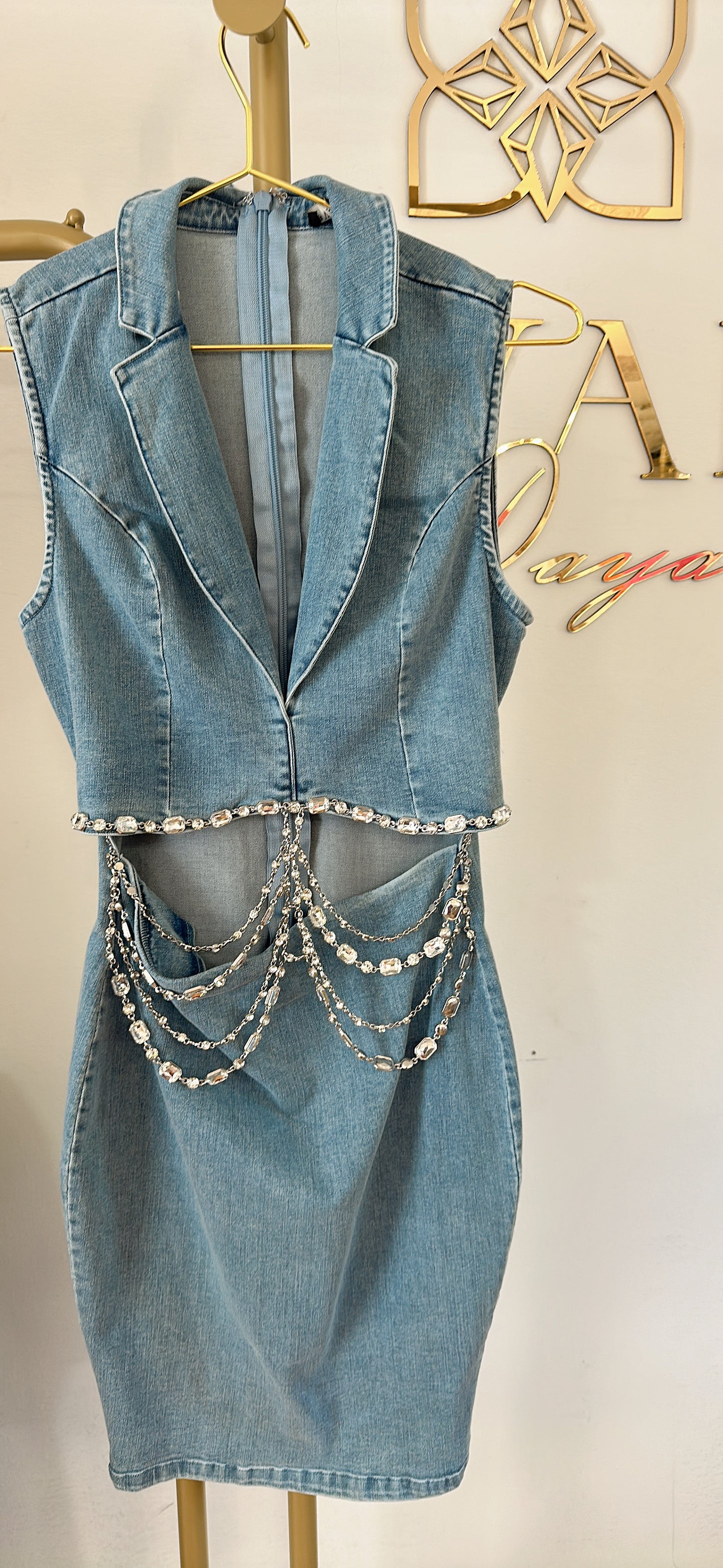 BOMBOM DENIM DRESS