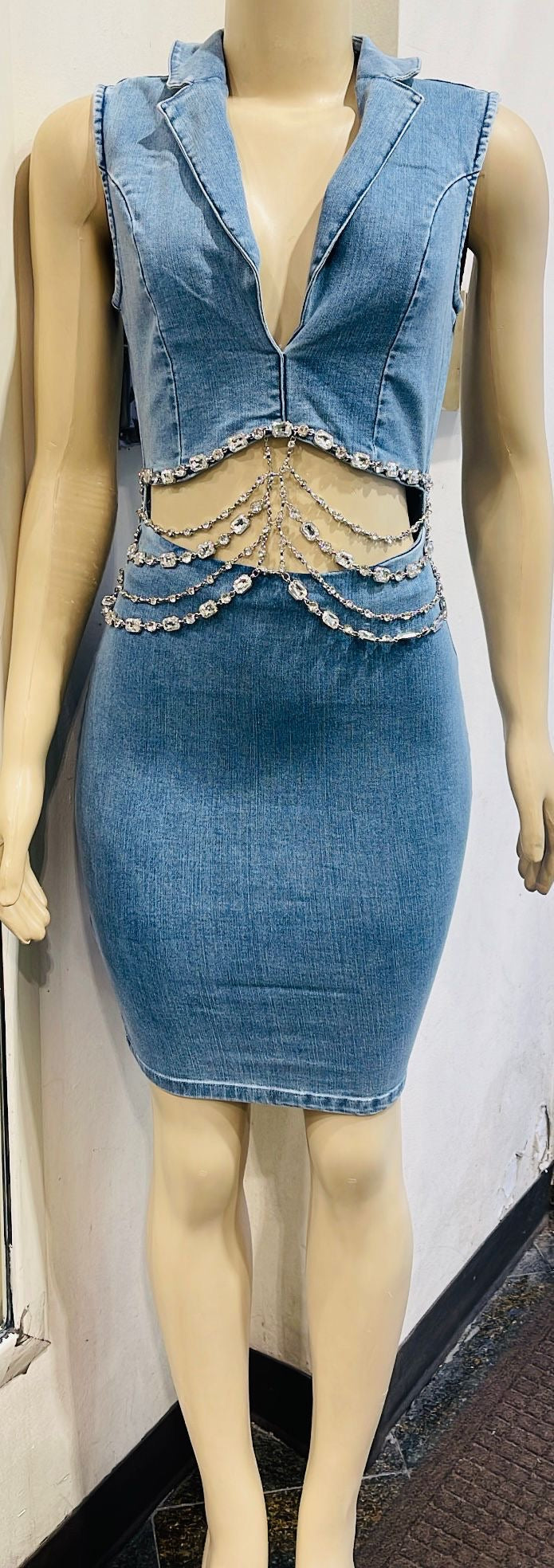 BOMBOM DENIM DRESS