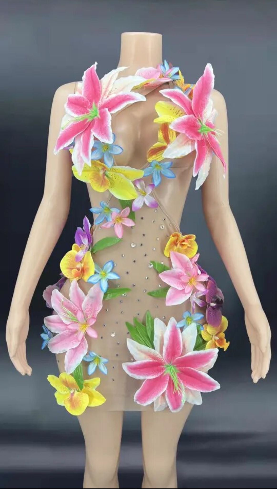 LiILA MESH FLOWER DRESS